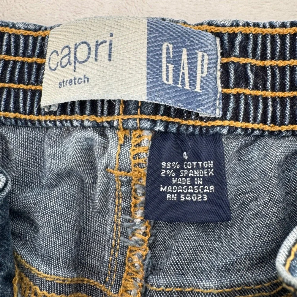 Gap Kids Girls Sz 4 Stretch Denim Capris Cropped Pants Vintage 2000s Y2K Cotton